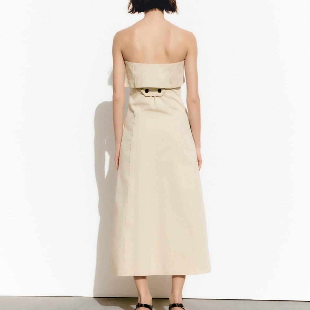 Zara limited edition strapless stylish cotton dress - Picture 3 of 9